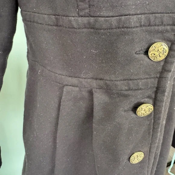 CAbi Black Button-Up Coat Military   Women’s SZ L - Picture 4 of 7